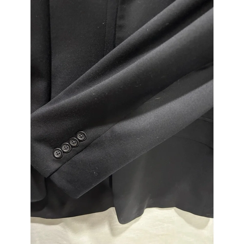 Stafford Mens 44L Black Wool Blend Blazer Sport Coat Business Formal‎